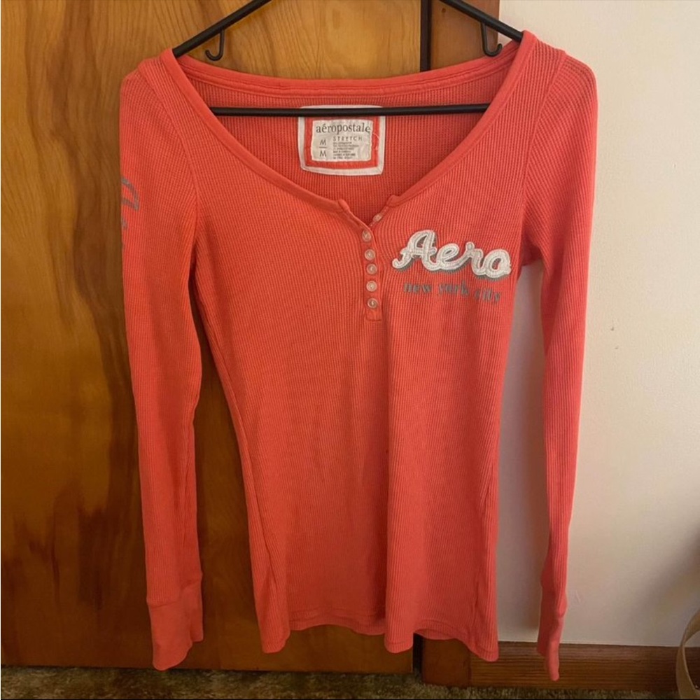 RARE AEROPOSTALE Henley Long Sleeve Top